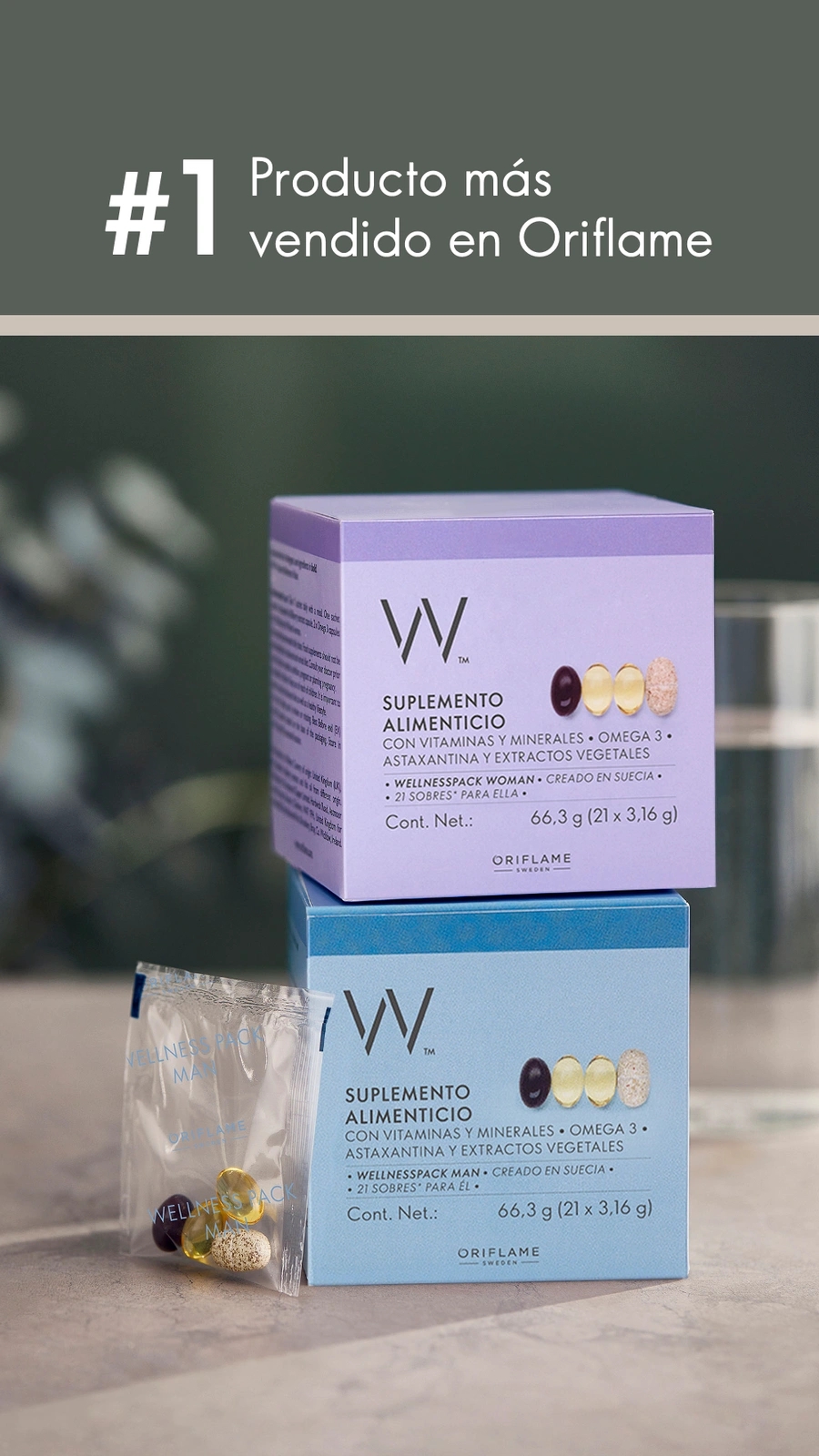 SUPLEMENTO ALIMENTICIO ORIFLAME WELLNESSPACK HOMBRE - Imagen 3