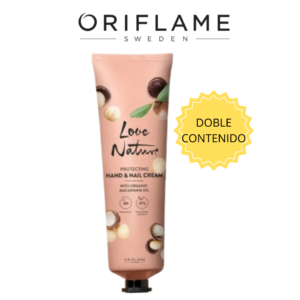 Crema Protectora para Manos y Uñas con Aceite de Macadamia Orgánico Oriflame Love Nature Jumbo